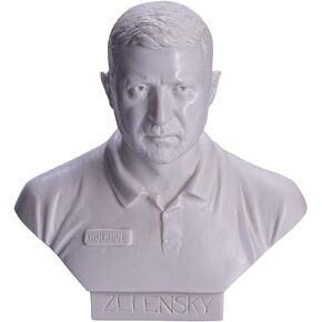 danila-souvenirs Ukrainian President Volodymyr Zelensky Marble Bust Statue Sculpture 6'' (15 cm)