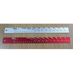 Turbo Pro Aluminum Paint Stick Car Paint Proportional Measuring Scale Solvent Resistant Painting Mixing Tool Ruler (Ratio 2:1 4:1)