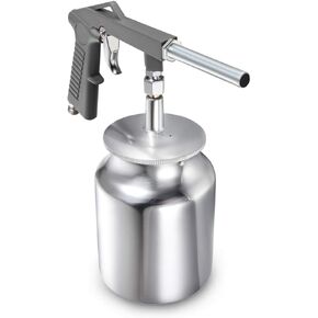 Twilight Garage Aluminum Air Undercoating Spray Gun with Suction Feed Cup Apply Sprayable Truck Bed Liner Coating, Rubberized Undercoat, Rust Proofing, Chip Guard Paint - Silver
