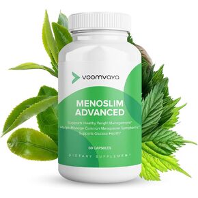 VoomVaya MenoSlim Advanced Menopause Weight Loss for Women - Menopause Supplements for Women with Berberine, Black Cohosh, Ashwagandha, & Actiponin - 60 Capsules