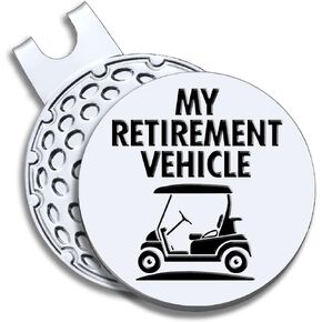 GEYGIE My Retirement Vehicle Golf Ball Marker with Magnetic Hat Clip, Funny Golf Gift for Men Woman