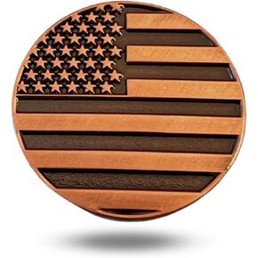 Full Metal Markers American Flag Unique Magnetic Metal Golf Ball Marker Accessory with Hat Clip for Men and Women
