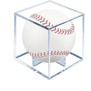 Baseball Display Case, JARAGAR Acrylic Clear Baseball Storage Case Memorabilia Display Case Baseball Show Case Display Box UV Protection Baseball Holder for Official Size Baseball 1 Pack