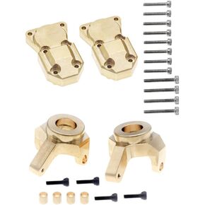 غطاء فرق نحاسي أمامي وخلفي من GTHELE ومفصل توجيه نحاسي لسيارة زاحفة 1/24 محورية SCX24 AXI90081 AXI00001 AXI00002 AXI00005 AXI00006 RC in Kuwait