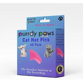 Purrdy Paws Soft Nail Caps 60 Packs for Cats - Clear Small