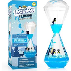 YoYa Toys Liquimo Penguin - Liquid Motion Bubbler for Kids and Adults - Penguin Theme - Satisfying Toys for Stress and Anxiety Relief - Fidget Toy Can Be Used as a Colorful Kitchen Timer