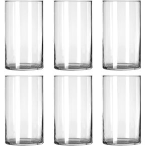 12 عبوة من المزهريات الأسطوانية الزجاجية الشفافة، مزهرية زهور الطاولة، لتزيين الزفاف والعشاء الرسمي (6 بوصة) in Kuwait