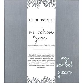 My School Years Modern School Memory Book Pre-K Through 12 With Pockets Keepsake Scrapbook Photo Album + Kids Storage Portfolio + Pages to Paste up to 8x10 Photos
