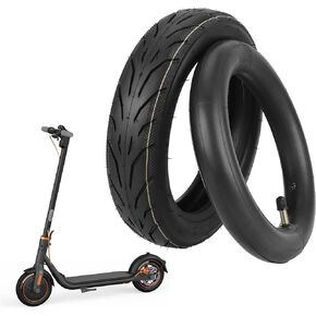 10 x 2.125 10" Rubber Pneumatic Tire + 10-inch Butyl Rubber inner Tube Replace for Segway Ninebot F Series (F20 F25 F30 F35 F40 F65) D28U Electric Kick Scooter Tyre Wheel Parts (inner tube x2)