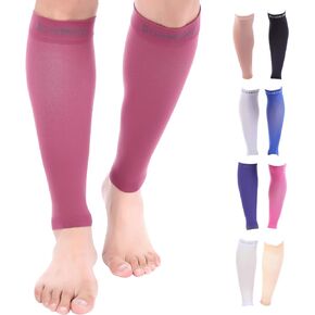 Doc Miller Compression Calf Sleeve for Men & Women, Premium Medical Grade, 15-20mmHg Graduated Support for Running, Calf Tear, Shin Splints, Knee High, Calf Sleeves, 1 Pair