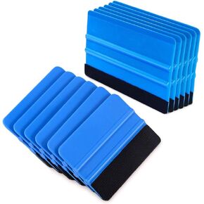 10 Pcs Car Felt Edge Squeegee Kits 5 Inch Squeegee Vinyl Scraper Tool Plastic Car Washing Windshield Squeegees for Window Tint,Car Vinyl Wrap,Decal Sticker Installation, Wallpaper (10 Pieces)