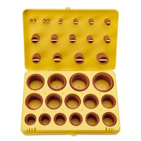BUSY-CORNER 382 Pieces FKM ORing Kit, Fluorocarbon 75A, 30 PG Metric Sizes, Chemical Resistant and Oil Resistance O-Rings for Various Chemicals, Hydraulic, Cylinders (White Box, Brown Orings)