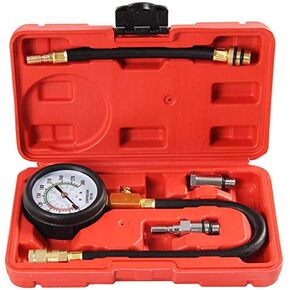 Shankly Engine Compression Tester Automotive Fuel Pressure Tester Kit, Engine Compression Gauges Tool 1000 PSI with Cylinder Compression tester Hose and 14mm/18mmSolid Short Adapter