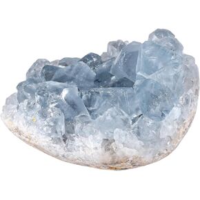 Rockcloud Natural Raw Blue Celestite Mineral Healing Crystal Cluster Geode Irregular Home Decoration Gemstone Specimen, 0.02-0.10 lb