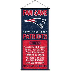 New England Patriots Man Cave Fan Banner Wall Door Scroll
