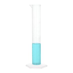 PATIKIL 10ml PP Plastic Graduated Cylinder, Hex Base White Graduations Measuring Cylinder for Lab Home Use, Clear White