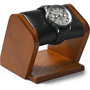 Solid Wood Watch Display Stand for Men Women Single Jewelry Watch Showcase Stand Display for Watch Ring Cufflinks(Beige)