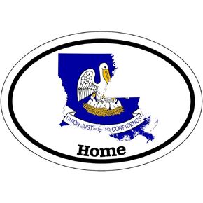 WickedGoodz Oval Louisiana Home Vinyl Decal - State Flag Bumper Sticker - Perfect for Laptops Tumblers Windows Cars Trucks Walls Cups