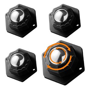 MARRTEUM 4Pcs Ball Bearing Rollers, 360º Rotation Universal Ball Casters, 200Lbs Self Adhesive Mini Caster Wheels for Trash Can, Storage Box, Small Furniture