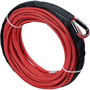 Astra Depot 50ft 1/4 inch 6400lbs Blue Strong Durable Synthetic Fiber Winch Rope Car SUV ATV UTV KFI