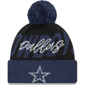 New Era Men's NFL Confident Cuffed Knit-Hat with Pom
