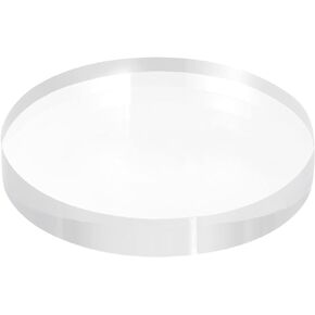 MECCANIXITY Clear Acrylic Solid Cylinder Round Display Riser, 0.6 inches (Height) x 3.9 inches (Diameter), for Showing Your Collectibles, Cosmetics