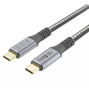 USB4 Thunderbolt 4 Cable 40Gbps 8K Video and 240W Charging Full-Featured USB C Cable Compatible with Thunderbolt 3 for MacBook Pro iPad Galaxy S22 Mac Mini M1 External SSD eGpu (1.5m)
