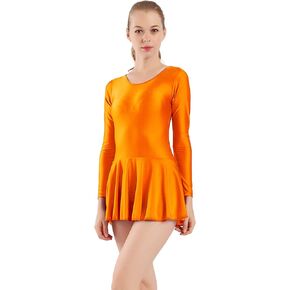 Aoylisey Women's Long Sleeve Skirted Leotard Adult Dance Dress Gymnastics Bodysuits for Ballet in Kuwait