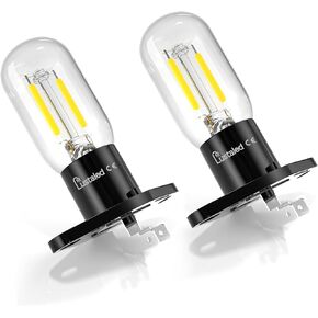 Lustaled 2W Z187 Microwave Bulb,5000K Daylight Vertical Right Microwave Oven Bulb,20W Equivalent Incandescent Microwave Light Bulb for Universal Microwave Oven-2Pack