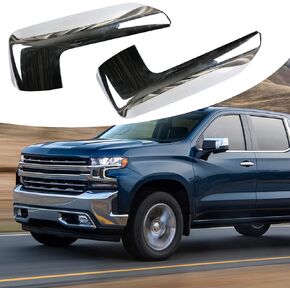 Black Mirror Cap Cover Trim Replace for 2019 2020 2021 2022 2023 2024 Chevy Silverado 1500 and GMC Sierra 1500 Accessories (Black)