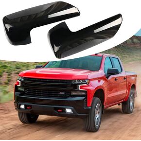 غطاء غطاء مرآة من الكروم استبدال لملحقات 2019 2020 2021 2022 2023 2024 Chevy Silverado 1500 وGMC Sierra 1500 (كروم)