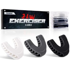 3PCS Jaw Shark Toner for Men & Women, 3 Resistance Levels Silicone Jaw Toner for Beginner, Intermediate & Advanced Users, Jawline Exerciser, Jaw Exerciser (Aqua/Green/Black)
