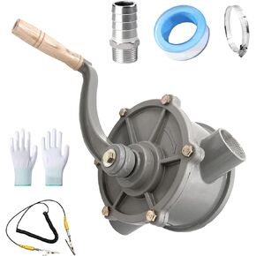 Gas Caddy Pump, TINJO Hand Gas Diesel Transfer Pump for 30 Gallon 35 gallon 40 gallon Gas Fuel Diesel Caddy, Inlet Pipe 1-1/4",Outlet Pipe 1" (Hand Siphon Pump + 1" Adapter) (0.98 inch)