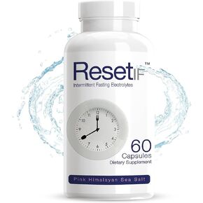 ResetIF Intermittent Fasting, Keto Energy Electrolytes, Pink Himalayan Sea Salt, Green Tea & Green Coffee Extracts, B Complex, Zinc, 72 Trace Minerals