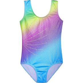 Nutyomi Girls Gymnastics Leotard Sleeveless Active Sparkly Dancewear One-Piece Tumbling Outfit for Girls 2-10 Years