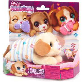 Just Play furReal Newborns Puppy Interactive Pet, Small Plush Puppy with Sounds and Motion, Kids Toys for Ages 4 Up