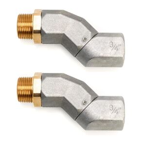 QWORK 3/4 Inch Fuel Hose Swivel 360 Rotating Connector, 2 Pack