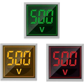 Szliyands 3pcs Digital Display AC Hertz Indicator, 22mm Square Head LED Hertz Test Instrument 0Hz~99Hz Hertz Meter Monitor Green red Yellow