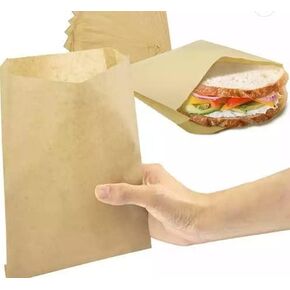 100 Pc. Bakery Cookie Bags - USA MADE - Waxed Paper Sandwich Bags Grease Resistant, Wax Paper Bags & Cookie Sleeves Paper Treat Bags- kraft Paper, Shop or Party- 8.5 x 6.5 x 1 Inches