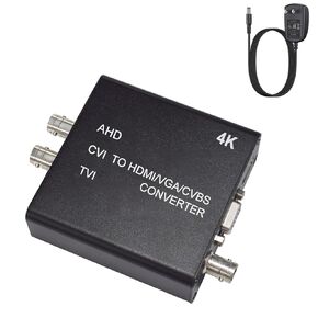 Video Converter 4K TVI/AHD/CVI to HDMI/CVBS/VGA Converter Support 720P/1080P/3MP/4MP/5MP/8MP Camera Input, 1ch BNC Loop Out for Monitor or DVR, Compatible with HKVISION/DAHUAE/TVIT 3K Camera