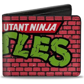 Nickelodeon Wallet, Bifold, Teenage Mutant Ninja Turtles Brick Title Logo, Vegan Leather