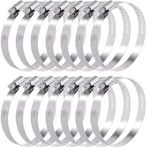 Swpeet 8Pcs 5-6inch (130-152mm) Hose Clamp 304 Stainless Steel Adjustable Range Worm Gear Hose Clamp Fuel Line Clamp Perfect for Plumbing, Automotive and Mechanical Applications