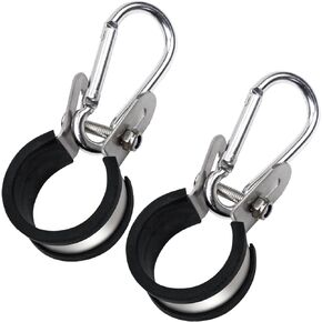 Hanger Bracket Mounting Assembly,Stainless Steel Airpower Line Clamp for 3-in-One Wrap Air Hose Lines for Tractor Trailer Semi Truck 2pcs