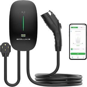 ECOLUX-E Home Wallbox EV Charger,LEVEL1-2(40amp 240Volt) Electric Vehicle Charging Station,NEMA 14-50P,23ft,Cable J1772,Perfect Indoor/Outdoor Installation in Saudi Arabia