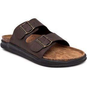 Nautica Men's Sandals - Casual Slides with 2 Adjustable Buckle Straps and Cork Footbed for Ultimate Comfort and Style