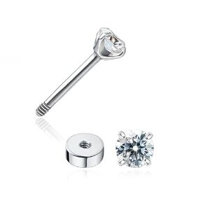 limerencia Hypoallergenic F136 Implant Grade Titanium Tiny Pearl Studs Screw In Flat Back Nap Earrings 20G Cartilage Helix Tragus Piercing Jewelry For Sensitive Ears (5mm pearl)