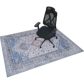 48x60'' Chair Mat for Hardwood Floor, Office Chair Mat Rolling Chair Desk Floor Protector for Carpet, Large Anti-Slip Desk Chair Rug Gaming Chair Mat for Hard Floors Tile Floor - Blue