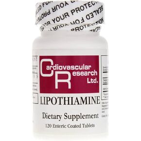 Cardiovascular Research Lipothiamine B Supplement 120 Tablets - Vitamin B1 Now with Alpha Lipoic Acid - 1 X 120 Count