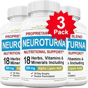 (3 Pack) Neuropathy Support Supplement with 600 mg Alpha Lipoic Acid - Benfotiamine, Peripheral, Feet, Hand Fingers Legs Toe, Best Maximum Strength Natural Renew Vitamins - 360 Caps, 90 Days