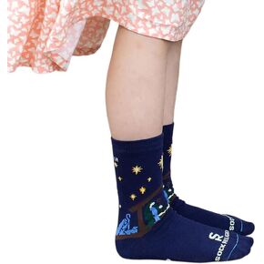 Sock Religious Oh Come Let Us Adore Him Nativity First Family Royal Blue Boys and Girl's One Size Fits Most Polyester Blend Catholic Inspirational Fun Crew Socks, Kids in Kuwait